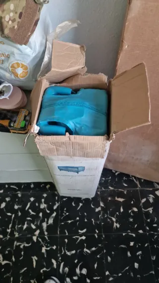 Cuna de viaje azul