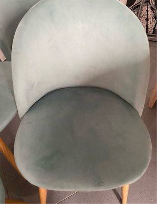 Sillas de comedor de terciopelo verde azulado
