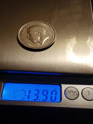 Media Corona Inglesa Plata Jorge V 1916