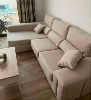 Sofá chaise longue, nuevo.