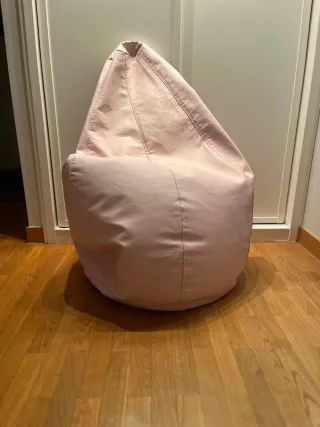 Puff pera rosa relleno polipiel