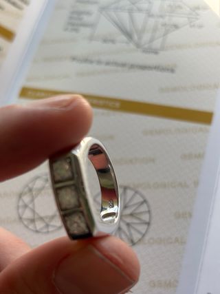 Anillo plata maciza con 3 diamantes