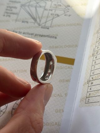 Anillo plata maciza con 3 diamantes