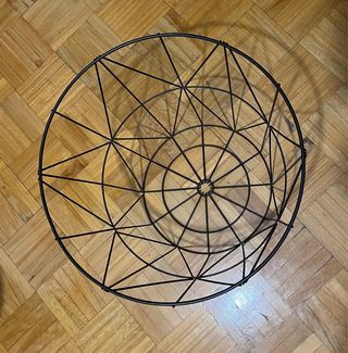 Mesa auxiliar redonda metal y madera