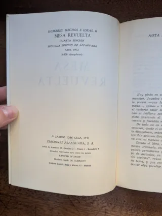 Mesa revuelta - Camilo José Cela