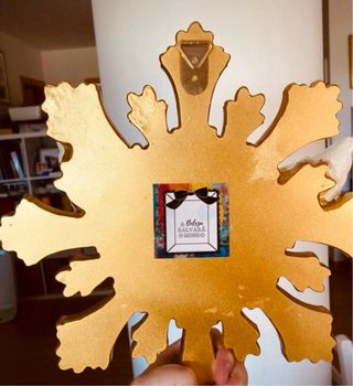 Espírito Santo Dourado e Branco 30x30cm