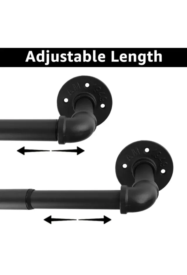 Barra Cortina Extensible Negra 70-120cm