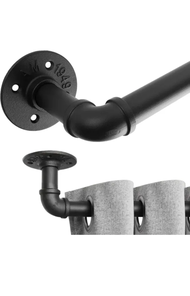 Barra Cortina Extensible Negra 70-120cm