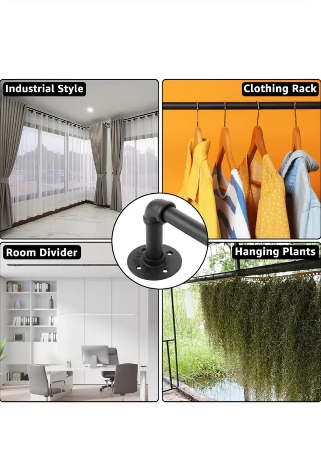Barra Cortina Extensible Negra 70-120cm