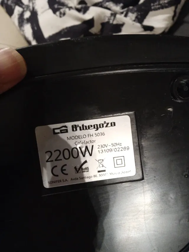 Termoventilador Orbegozo FH 5036 Negro