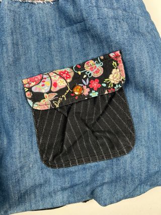 Desigual Gonna Denim Patchwork Fiori Taglia 42