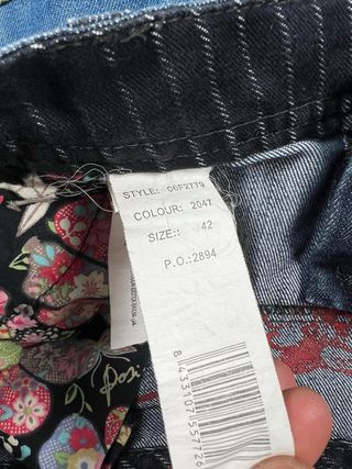 Desigual Gonna Denim Patchwork Fiori Taglia 42