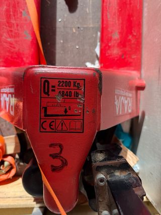 Transpaleta Manual Raja 2200kg Roja