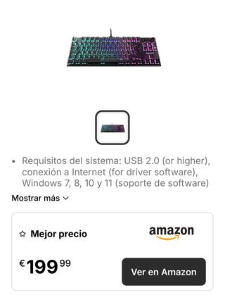 Teclado Gaming Roccat RGB USB 2.0