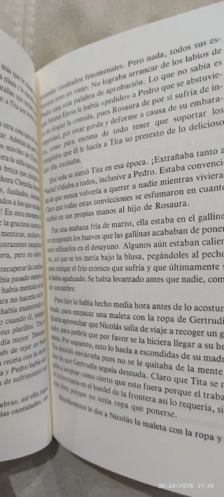 Cómo agua para chocolate. Laura Esquivel.