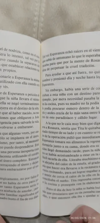 Cómo agua para chocolate. Laura Esquivel.