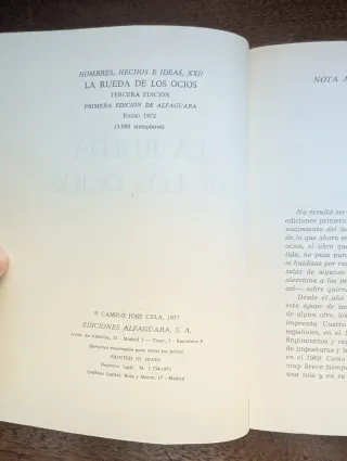La rueda de los ocios - Camilo José Cela
