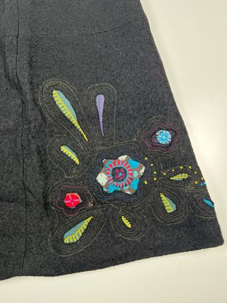 Gonna Desigual Nera Ricamata Floreale EU 40