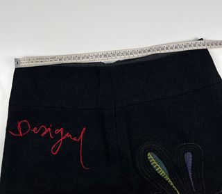 Gonna Desigual Nera Ricamata Floreale EU 40