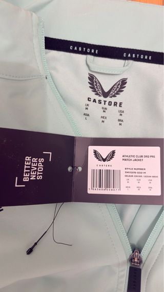 Chaqueta Athletic Club Castore Negra y Turquesa