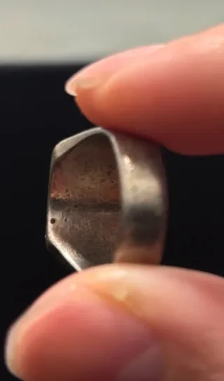 Anello sigillo stemma basco antico argento