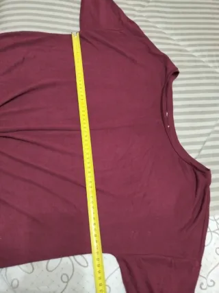Camiseta manga 3/4 talla L burdeos