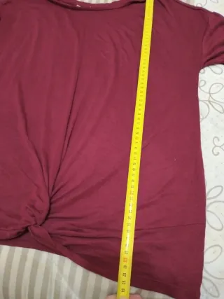 Camiseta manga 3/4 talla L burdeos