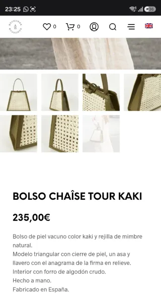 Bolso Bousiinne verde tejido