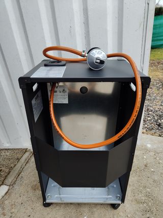 Estufa de gas llama azul