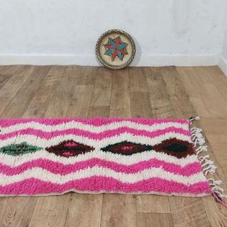 Alfombra bereber pasillera 295x68 cm hecha a mano
