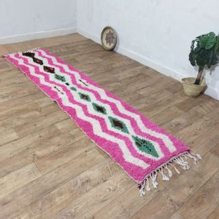Alfombra bereber pasillera 295x68 cm hecha a mano