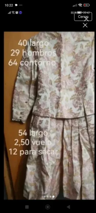 Traje Regional Fallera Huertana Baturra