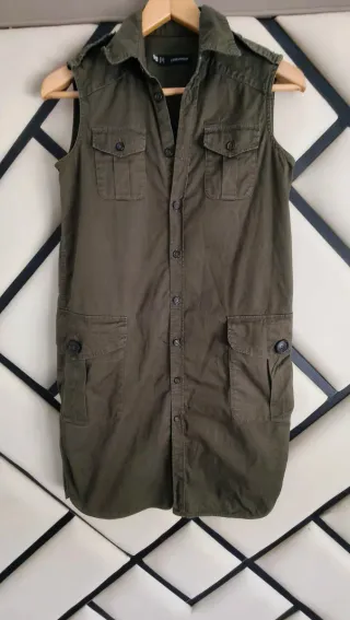 Vestido camisero Dsquared2 verde militar