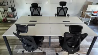 Mesa coworking 4 plazas + 4 sillas oficina