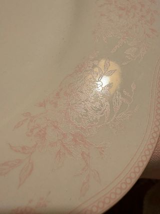 Plato llano porcelana 23cm floral rosa