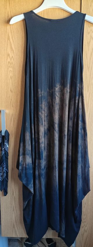 Vestido Tye Dye Preto e Cast - Tamanho Único