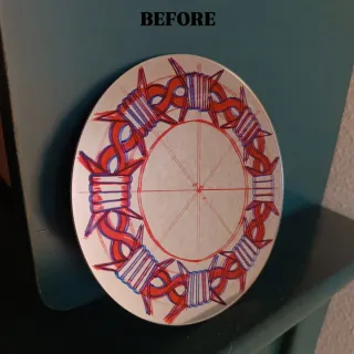 Espejo semirrígido grabado alambre de púas