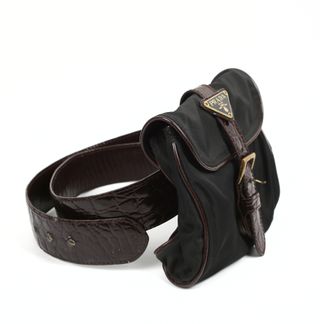Prada riñonera cinturon piel nylon