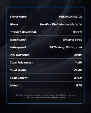 Reloj Poedagar Dual Time Azul y Plata