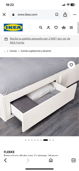Cama Diván Ikea Blanca y Rosa