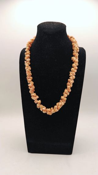 Collana vintage conchiglie beige/arancio