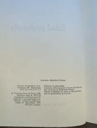 La edad prohibida - Torcuato Luca de Tena