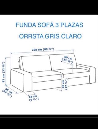 Funda Sofá KIVIK 3 Plazas Orrsta Gris NUEVA