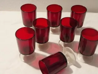 8 Vasos Arcoroc Vintage Rojos