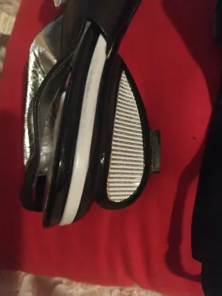 Sandali Puccio donna vintage nero/argento