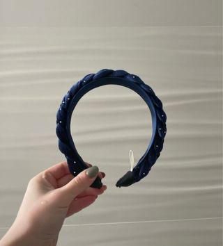 Cerchietto Kiko velluto blu con strass