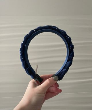 Cerchietto Kiko velluto blu con strass