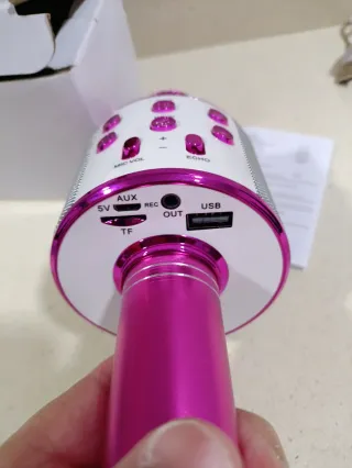 Micrófono Karaoke Rosa Multifunción