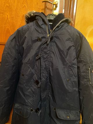 Cazadora abrigo impermeable azul unisex