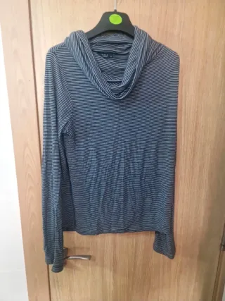 Camiseta Unit Knitwear cuello alto rayas XL